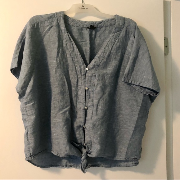 Eddie Bauer Linen Tie-Up Top - Picture 5 of 6